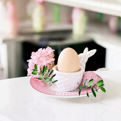 kieliszek na jajka biały figurka królik zając wielkanocna podstawka