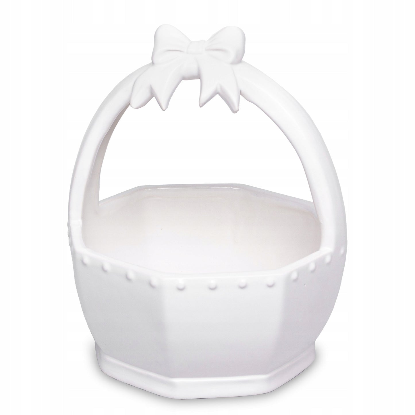 Ceramiczny Koszyk Wielkanocny Porcelanowa Miska Króliczek 17,5x15x15 cm