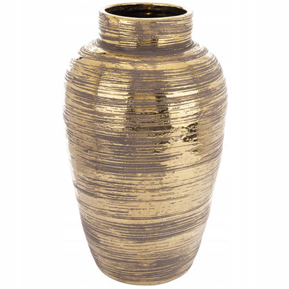 Wazon duży ceramiczny 42 cm złoty brąz cappuccino elegancka dekoracja