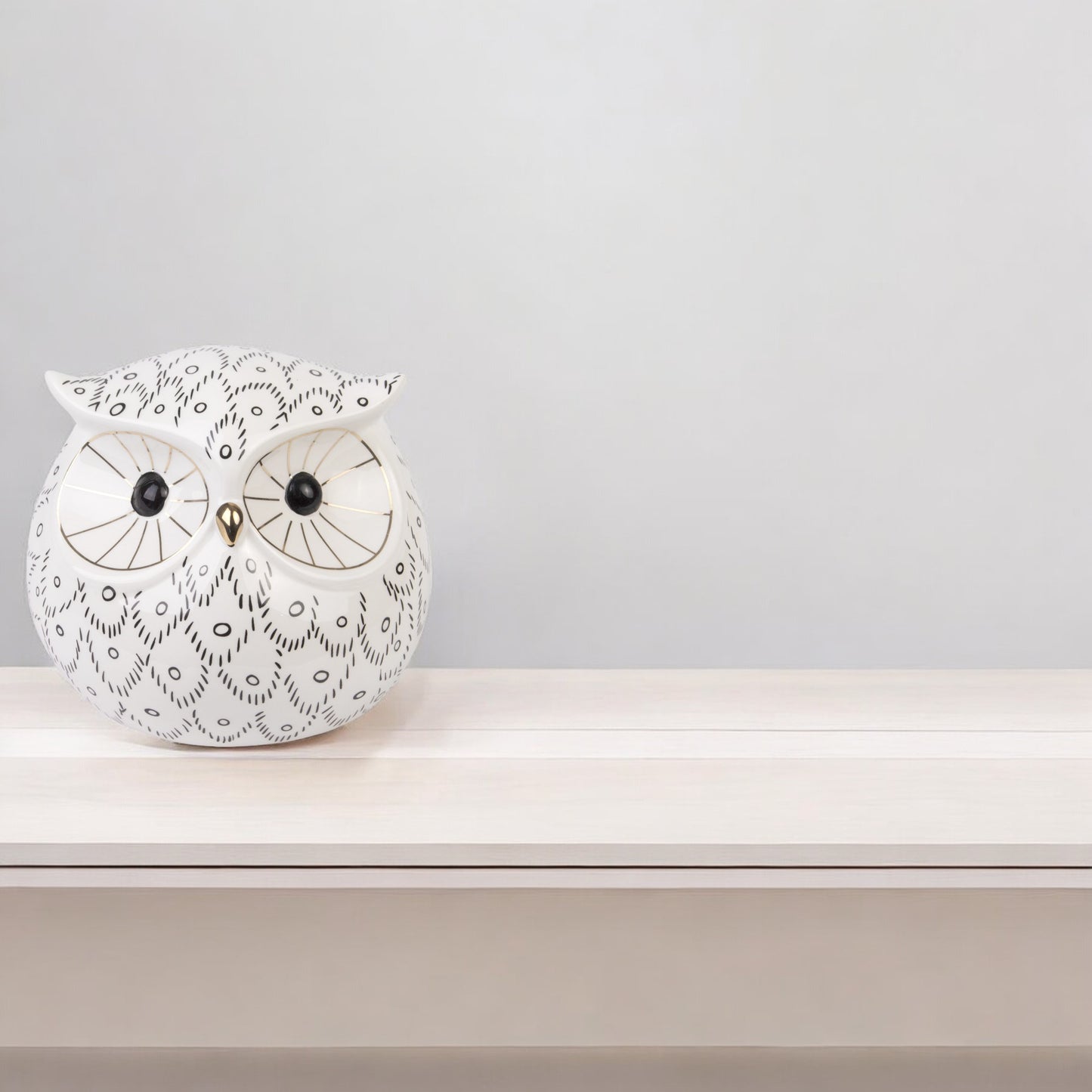 Skarbonka z ceramiki Sowa 11,5 x 12,5 x 12,5 cm otwierana figurka