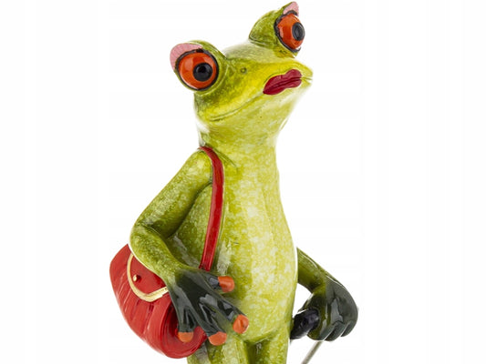 Ozdobna Figurka 18 x 13 x 5,5 cm - Żaba z walizką Turystka