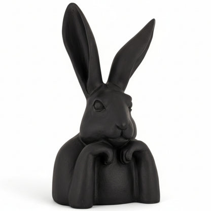 Figurka Królik Zajączek Statuetka Dekoracja Czarna Duża 47,5cm Loft