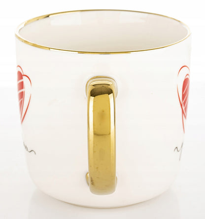 Duży porcelanowy kubek w pudełku na walentynki prezent 385 ml
