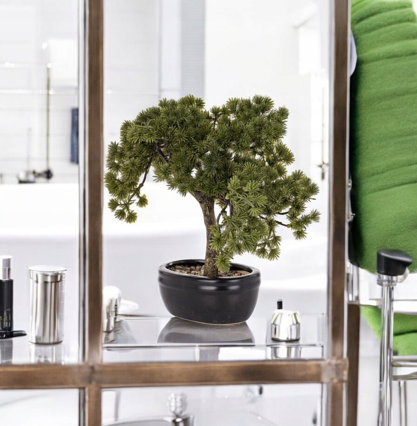 Sztuczne drzewko Bonsai w doniczce 31x30x24 naturalne wysoka jakość