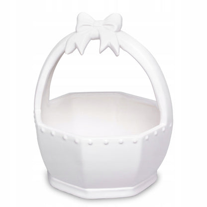 Ceramiczny Koszyk Wielkanocny Porcelanowa Miska Króliczek 17,5x15x15 cm