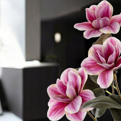 Kwiat Sztuczny 80cm magnolia gałązka dekoracyjna rożowa premium