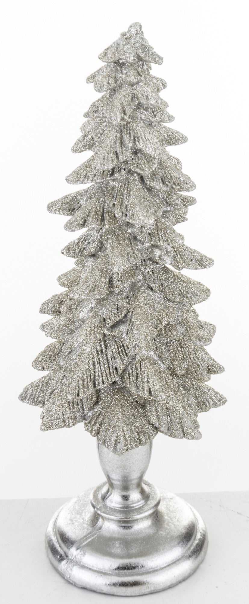 Figurka świąteczna choinka srebrny tworzywo sztuczne 32,5x11,5x11,5 cm
