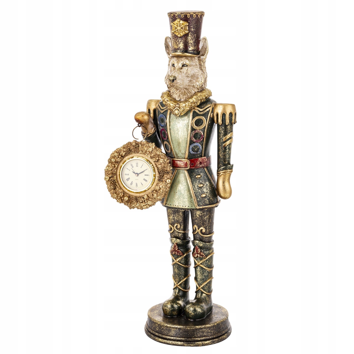 Figurka Pierrot Lis z Zegarkiem Dekoracja Statuetka Retro Vintage 54cm