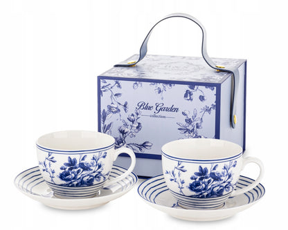 zestaw komplet filiżanek niebieski Filiżanka 2szt w pudełku porcelana