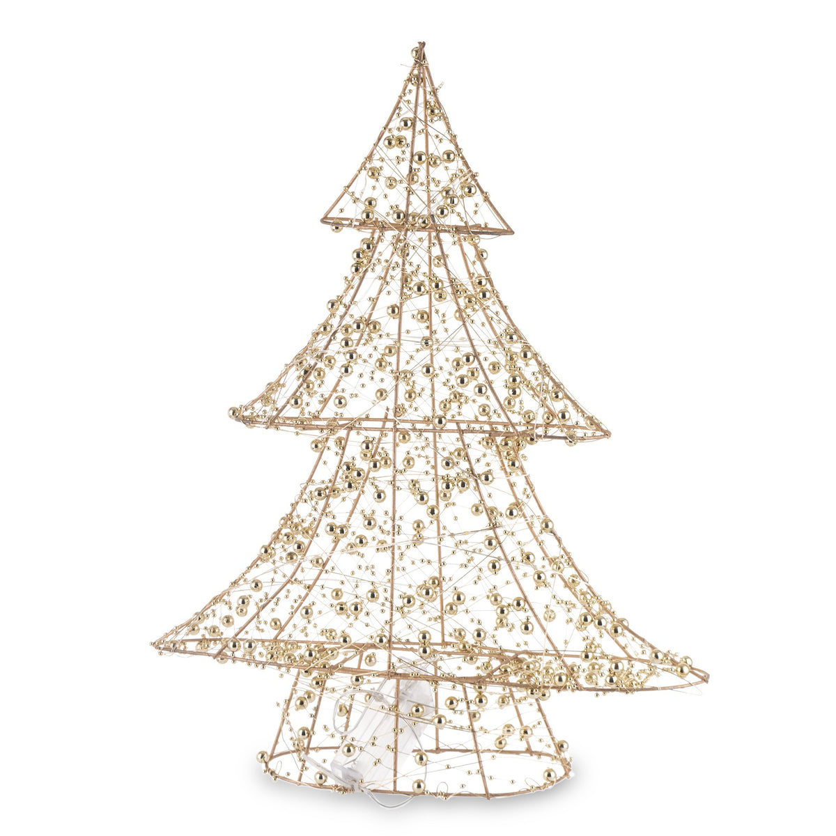Ozdoba choinka LED metalowa złota 40x33x8 cm