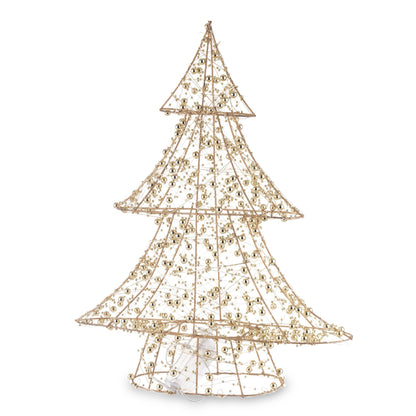 Ozdoba choinka LED metalowa złota 40x33x8 cm
