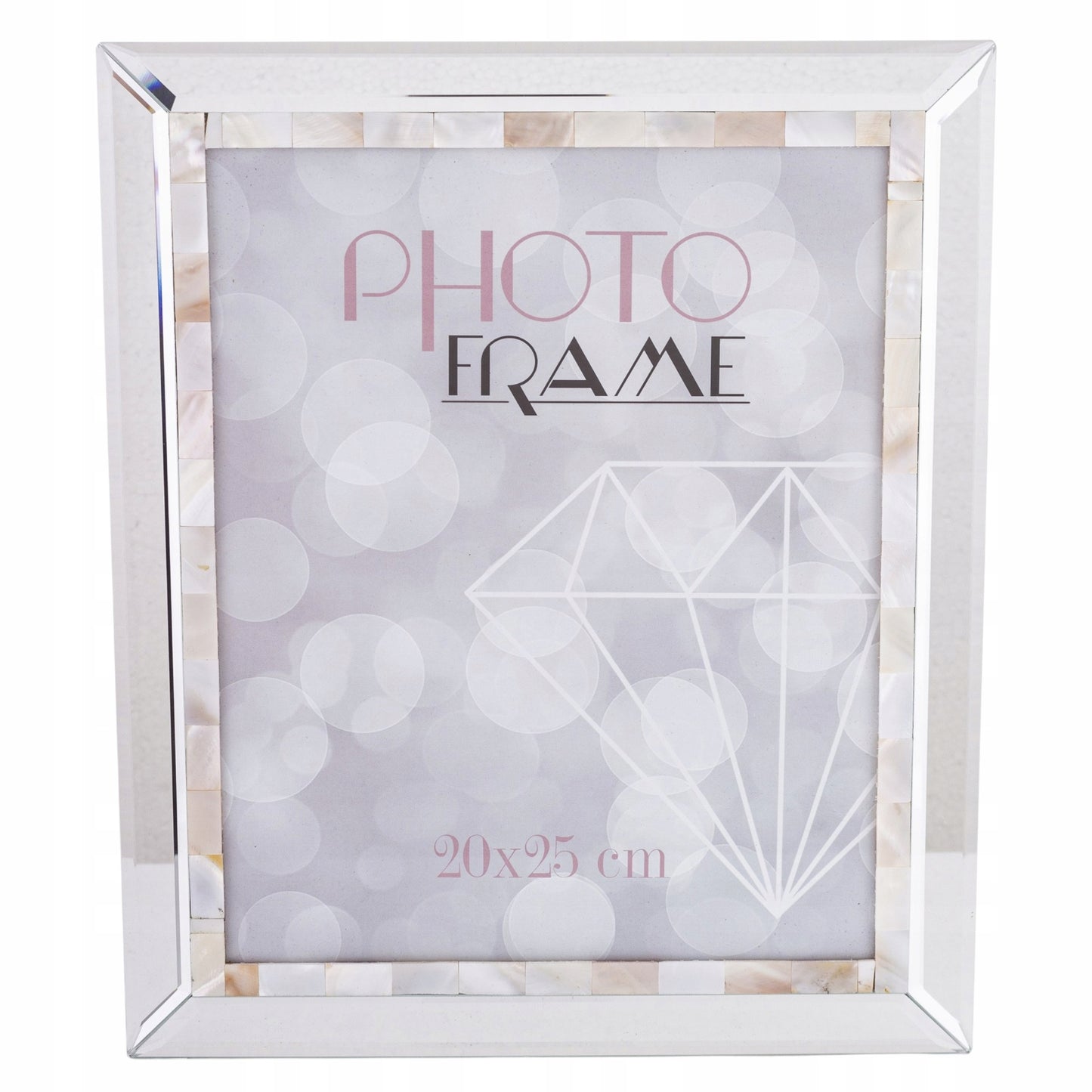 Ramka na zdjęcie 25 x 20 cm glamour srebrna lustrzana
