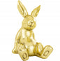 figurka zając królik zajączek siedzący złoty 16,5 cm