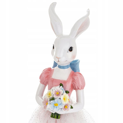 figurka zajączek wielkanocny biały dziewczynka króliczek 40cm XL