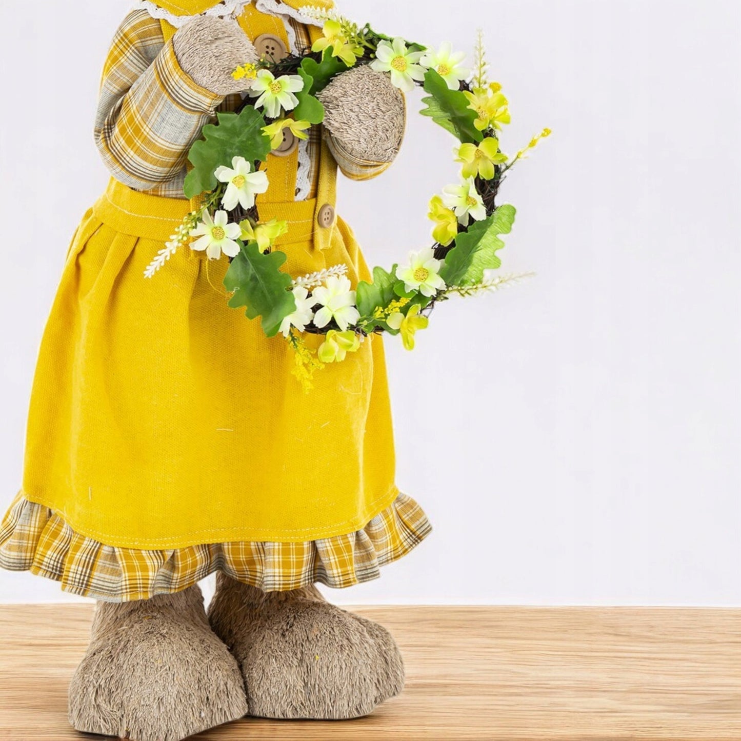 Zając 80 cm Duża Figurka wielkanocna Pani Królik wielkanocny XXL słomiana