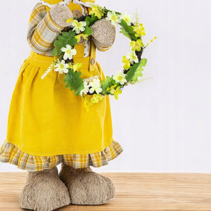 Zając 80 cm Duża Figurka wielkanocna Pani Królik wielkanocny XXL słomiana