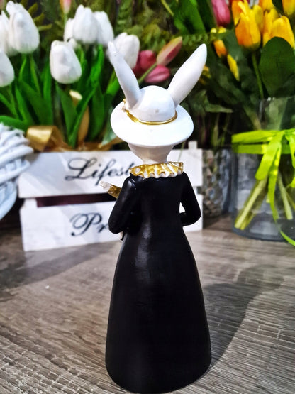 FIGURKA WIELKANOCNA PANI ZAJĄC KRÓLIK model XL czarny zajączek