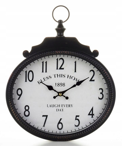 Zegar ścienny czarny 31 cm loft metalowy