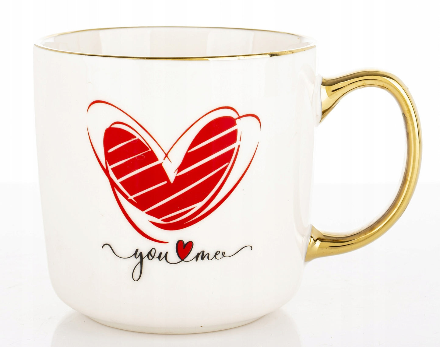 Duży porcelanowy kubek w pudełku na walentynki prezent 385 ml