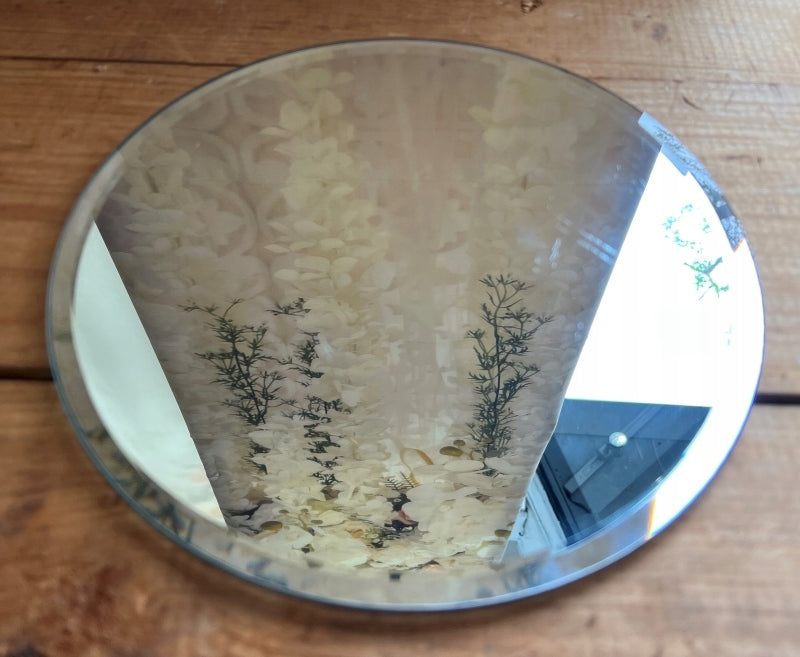 Podstawka lustrzana 30cm taca pod świecę kwiat lusterko okrągłe świecznik