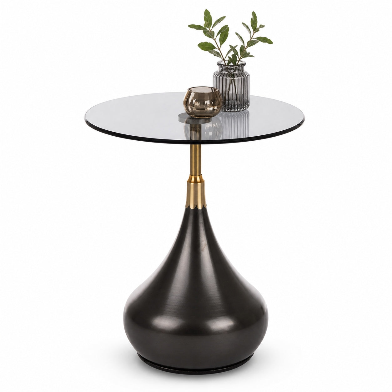 Stolik kawowy okrągły 54cm szklany loft design