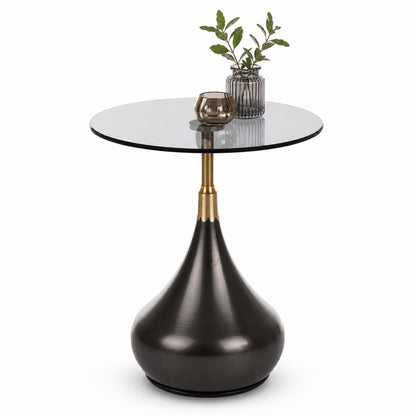 Stolik kawowy okrągły 54cm szklany loft design