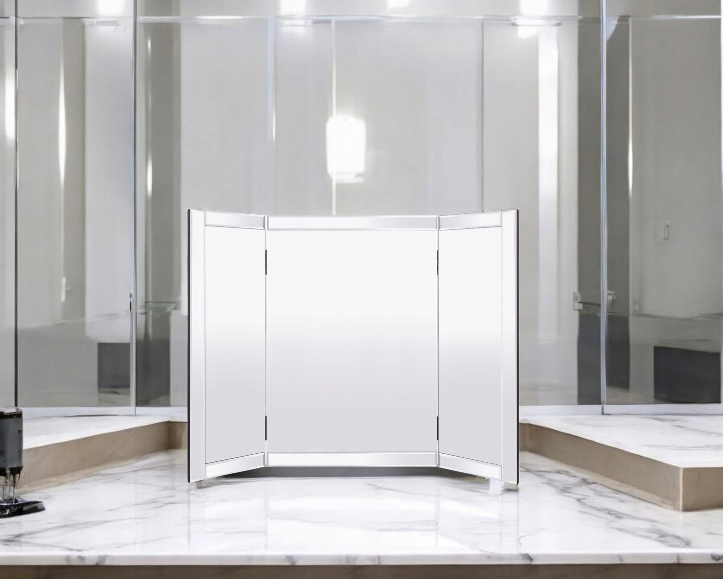 Lustro na toaletkę stojące Glamour prostokątne rozkładane 67 x 60 cm