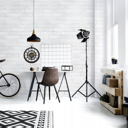 Zegar ścienny czarny, retro loft 27cm