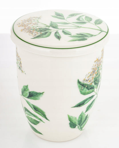Elegancki kubek ceramiczny z zaparzaczem w pudełku prezentowym