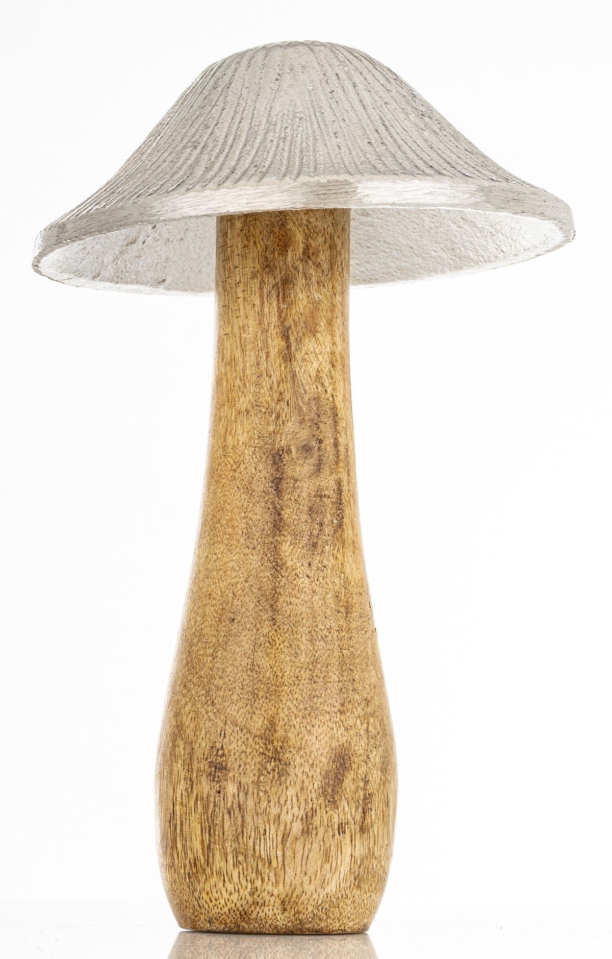 Figurka dekoracyjna grzyb drewniano-metalowa brązowo-złota 22x14x14 cm
