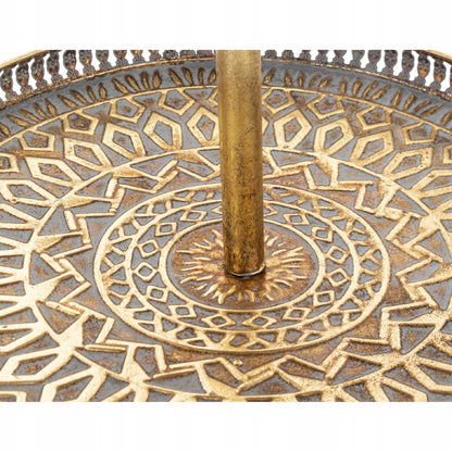 Patera dekoracyjna etażerka taca złota metalowa 55x37 cm