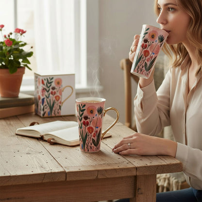 Porcelanowy Duży ozdobny kubek XXL w pudełku na prezent 700ml