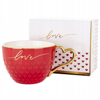 Porcelanowy kubek w ozdobnym pudełku na prezent love 500 ml filiżanka