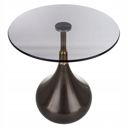Stolik kawowy okrągły 54cm szklany loft design