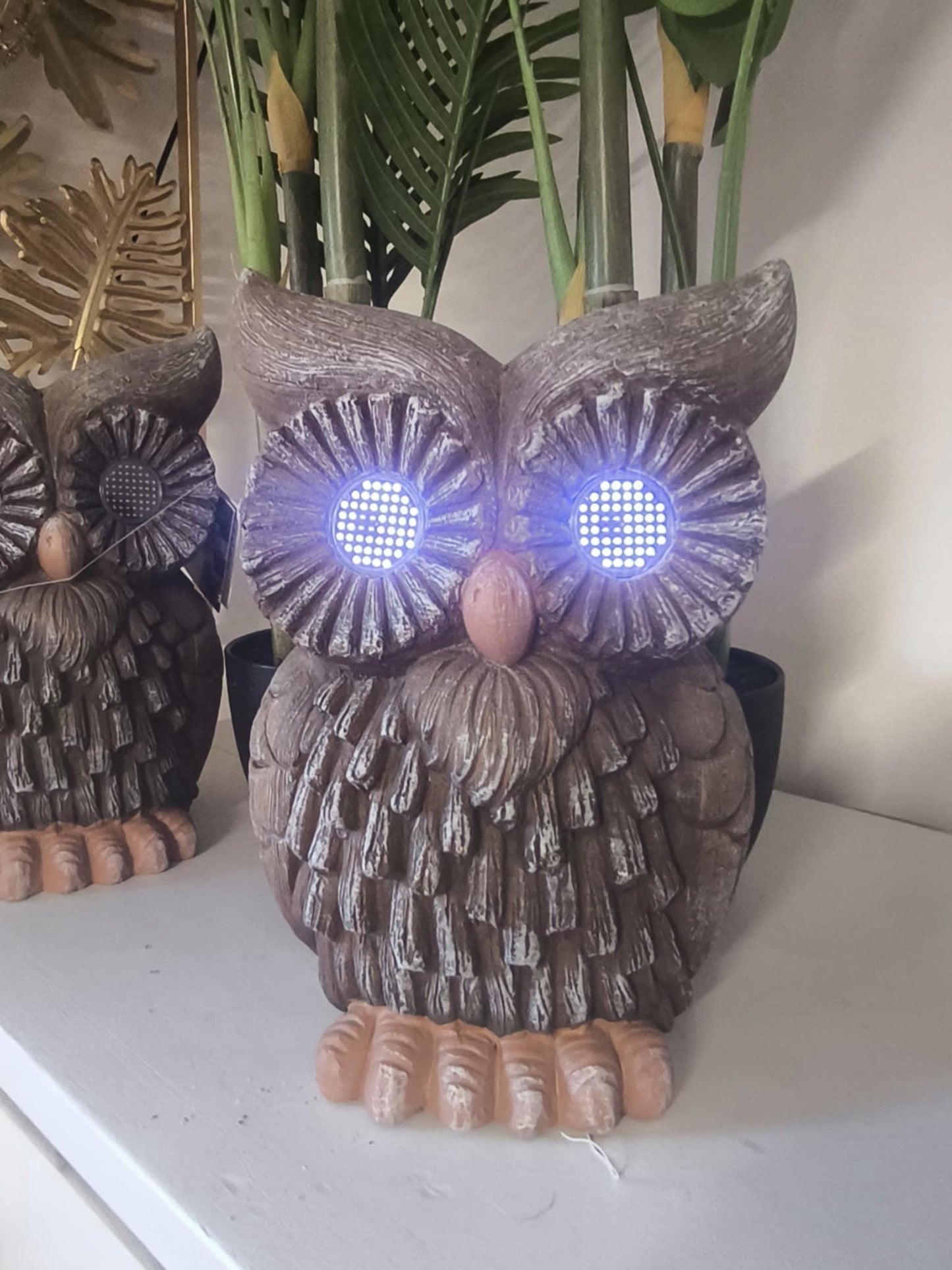 Solarna figurka Sowa lampa LED dekoracja ogrodowa z efektem ruchomych oczu