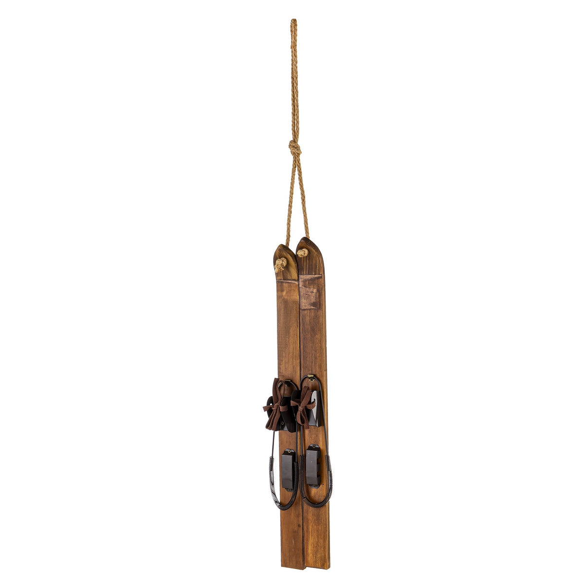 Figurka świąteczna brązowy drewno 83x8x5, wys. narty 51 cm Alpine