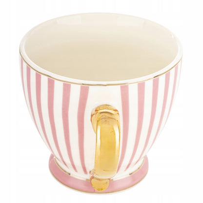 Kubek porcelanowy w pudełku na prezent różowy biały porcelana 450 ml