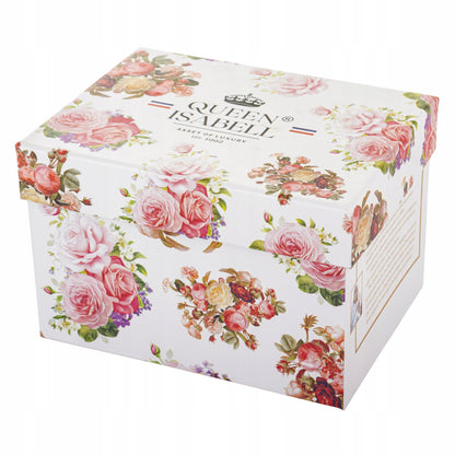 Kubek porcelanowy w róże 360 ml kwiatowy Prezent w pudełku na herbate 360ml