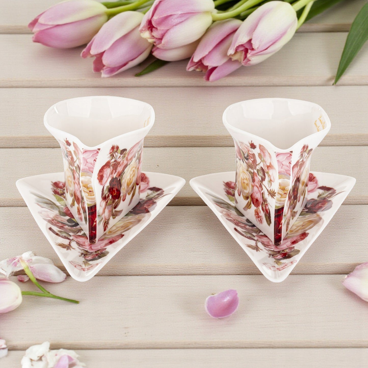 ZESTAW DLA DWOJGA filiżanki 2x250ml różą Queen Isabell