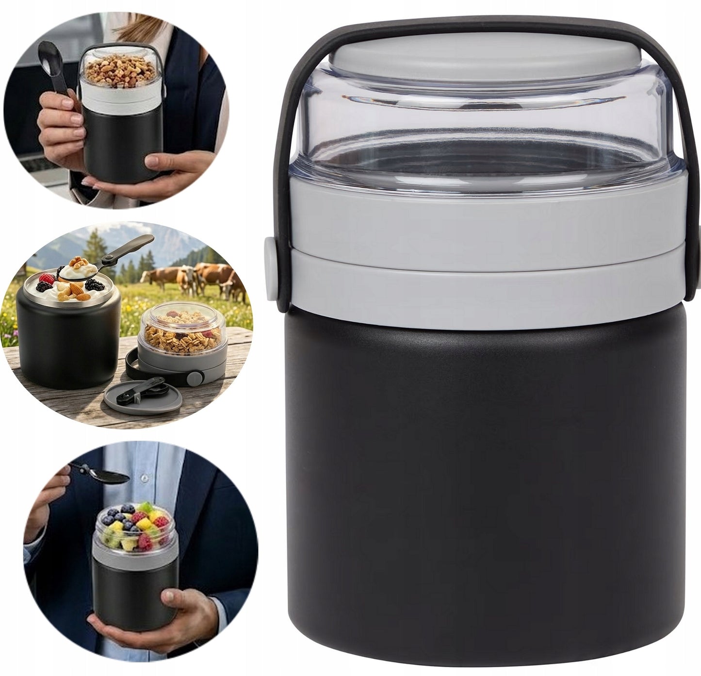 Pojemnik na lunch kubek termiczny na jogurt zupę sałatkę śniadaniowy