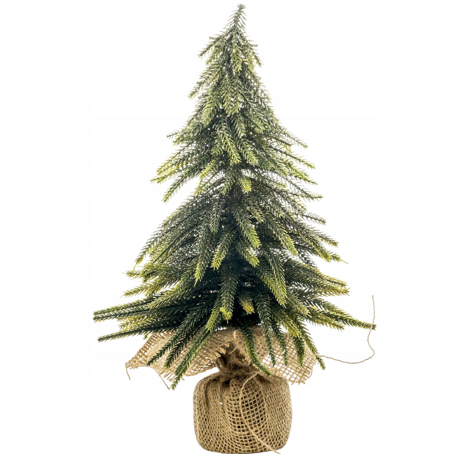 sztuczna choinka mała w jucie 36 cm pozłacana