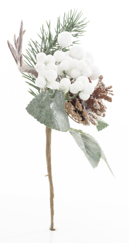 Gałązka biały, brązowy, zielony tworzywo sztuczne 21x15x10