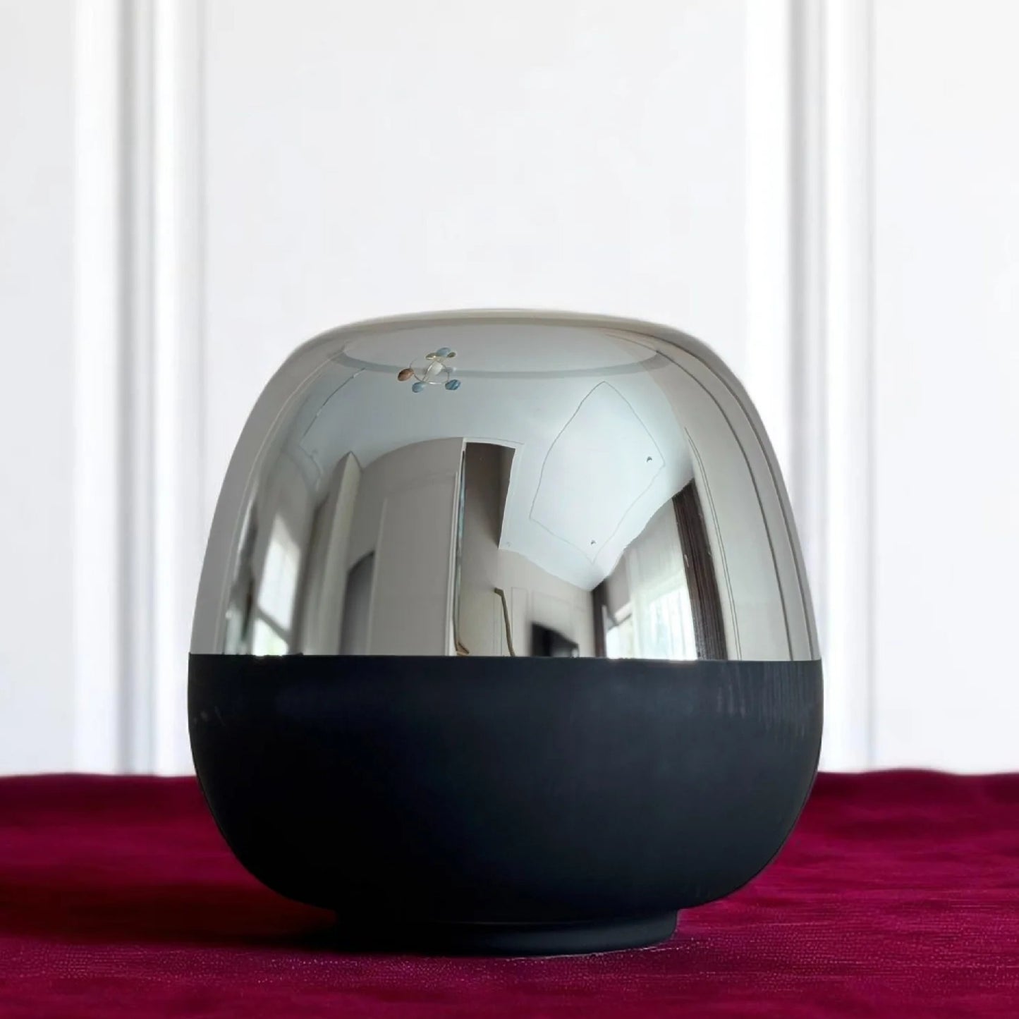 Wazon na kwiaty kula szklany czarny szary glamour