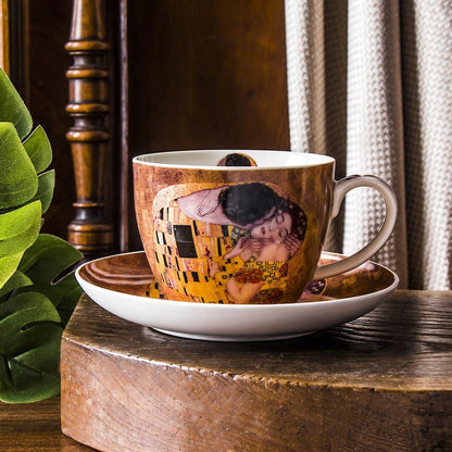 Filiżanka ze spodkiem jumbo w pudełku Gustav Klimt porcelana 470 ml 1 szt.
