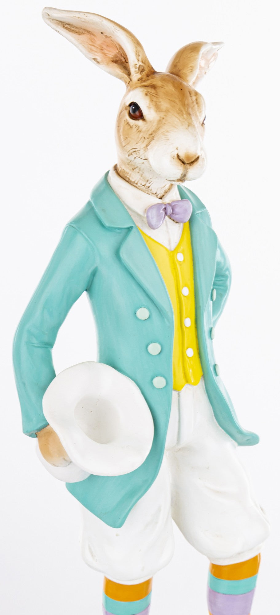 Figurka Królik Dekoracja Świąteczna Wielkanocna zając wiosenny z kapeluszem