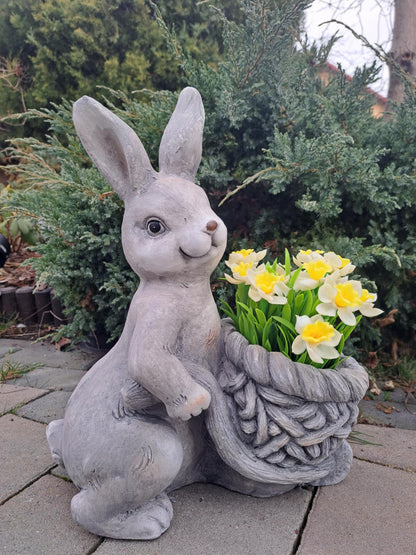 osłonka figurka zając 43 cm Królik wielkanocny doniczka
