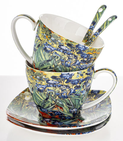 Produkt dekoracyjny Kpl. 2 Filiżanek Ze Spodkami I Łyżeczkami porcelana