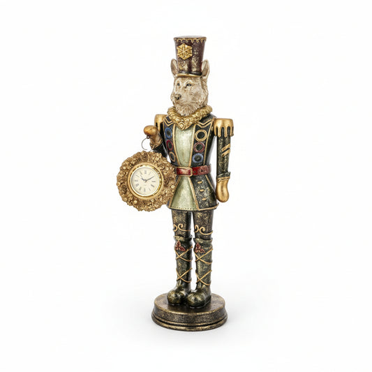 Figurka Pierrot Lis z Zegarkiem Dekoracja Statuetka Retro Vintage 54cm