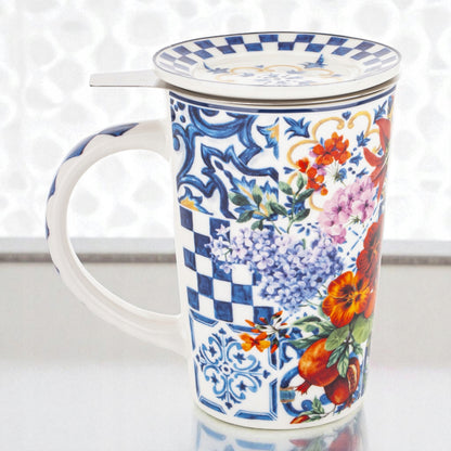 Kubek z zaparzaczem w pudełku prezentowym porcelanowy 400 ml