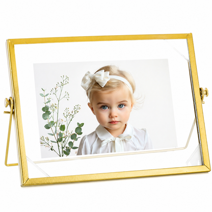 RAMKA ZŁOTA NA ZDJĘCIE 10x15cm METALOWA GLAMOUR float pływająca stawiana
